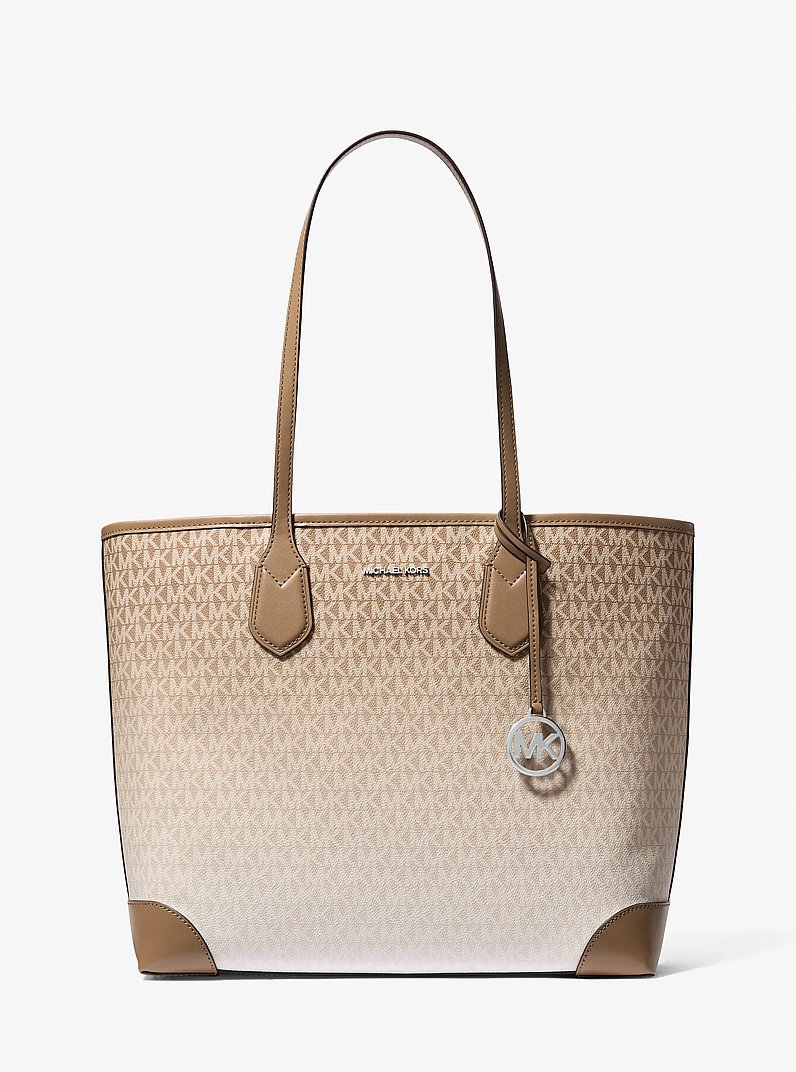 Eva Large Ombr&eacute; Signature Logo Tote Bag in HUSK | Michael Kors