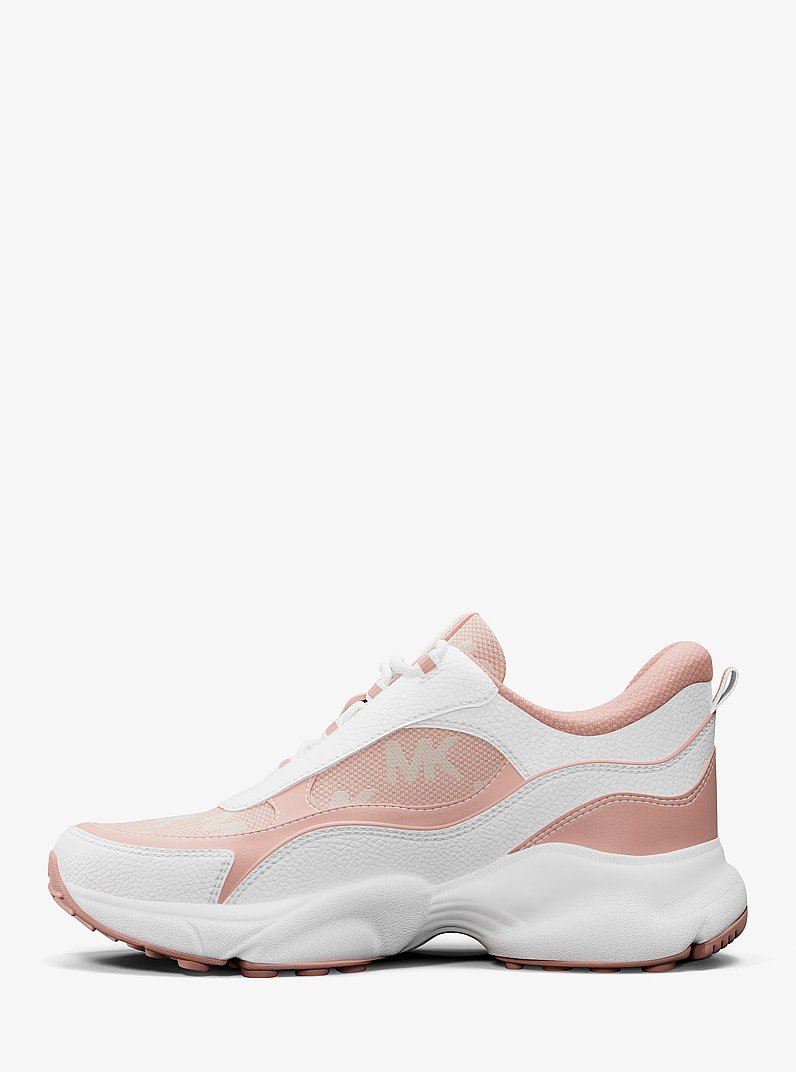 Katrina Mixed-Media Trainer in POWDER BLUSH | Michael Kors