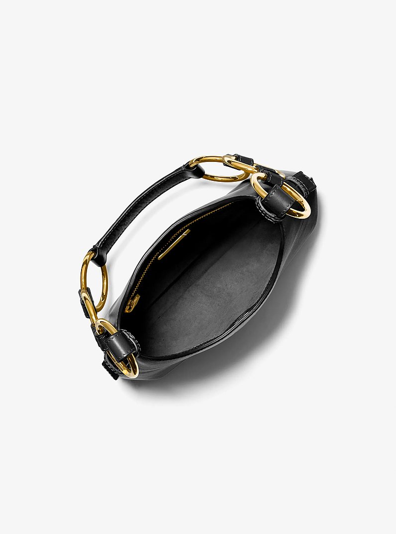 Bardot Mini Leather Hobo Shoulder Bag in BLACK | Michael Kors