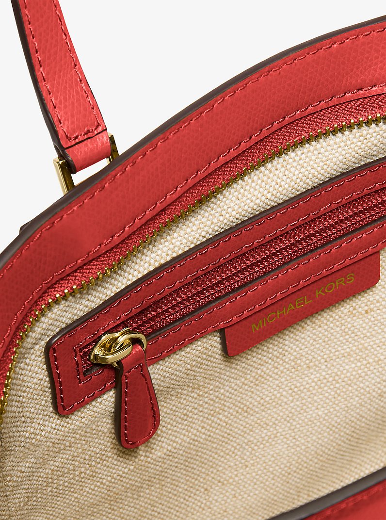 Taryn Small Leather Convertible Crossbody Bag in BURNT SIENNA | Michael Kors