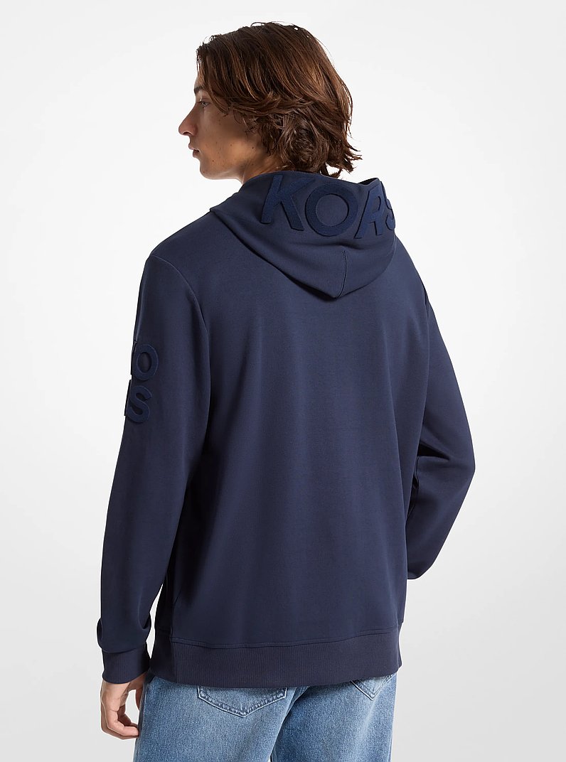 KORS Cotton Blend Hoodie in MIDNIGHT | Michael Kors