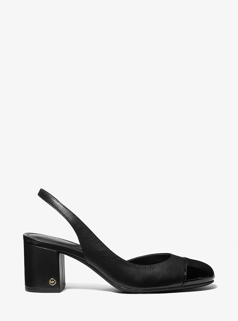 Perla Leather Slingback Pump in BLACK | Michael Kors