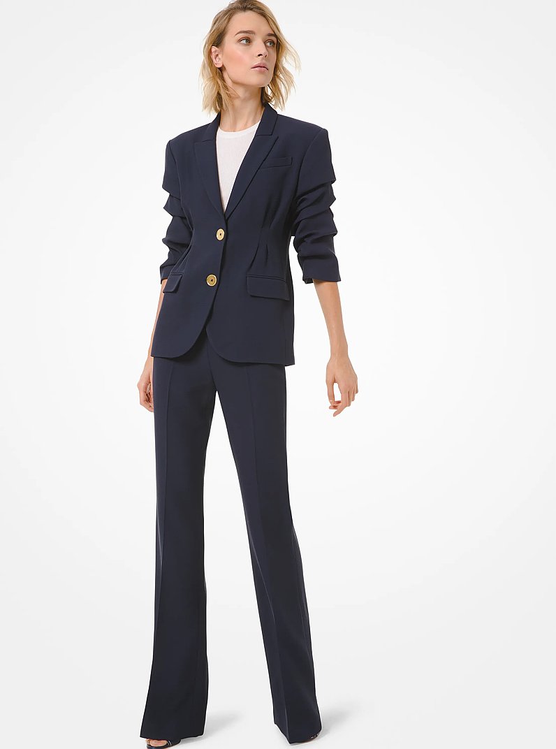 Double Crepe Sabl&eacute; Flared Trousers in MIDNIGHT | Michael Kors