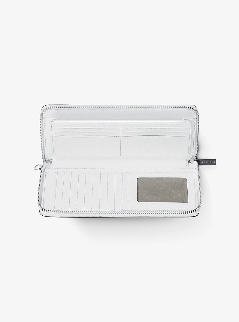 Jet Set Large Signature Logo Continental Wallet in OPTIC WHITE | Michael Kors
