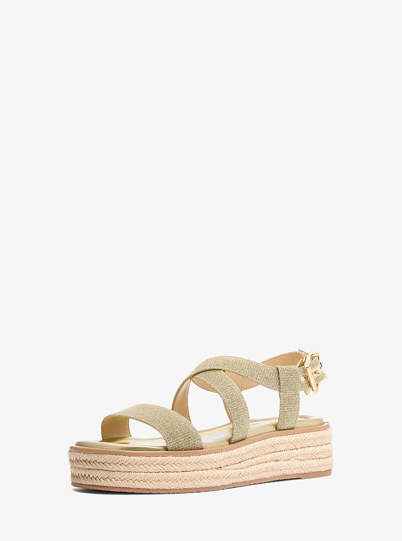 Lynn Glitter Chain Mesh Espadrille Sandal in PALE GOLD | Michael Kors