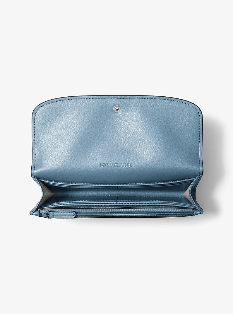 Hamilton Large Leather Continental Wallet in CORNFLOWER | Michael Kors