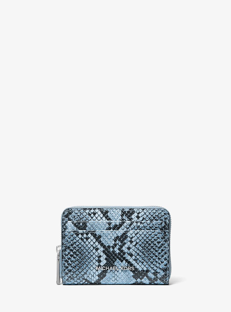 Portafoglio Jet Set piccolo in pelle stampa serpente in CHAMBRAY | Michael Kors