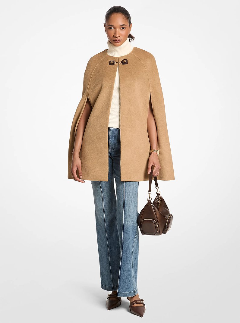 Woven Cape in CAMEL OSCURO | Michael Kors