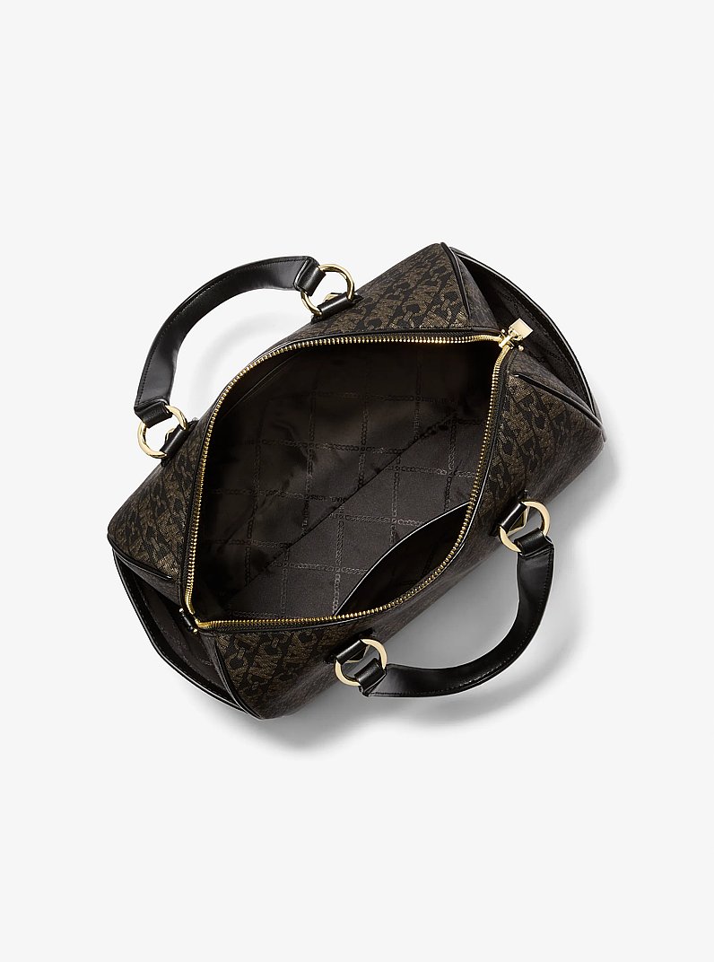 Grayson Medium Metallic Empire Signature Logo Satchel