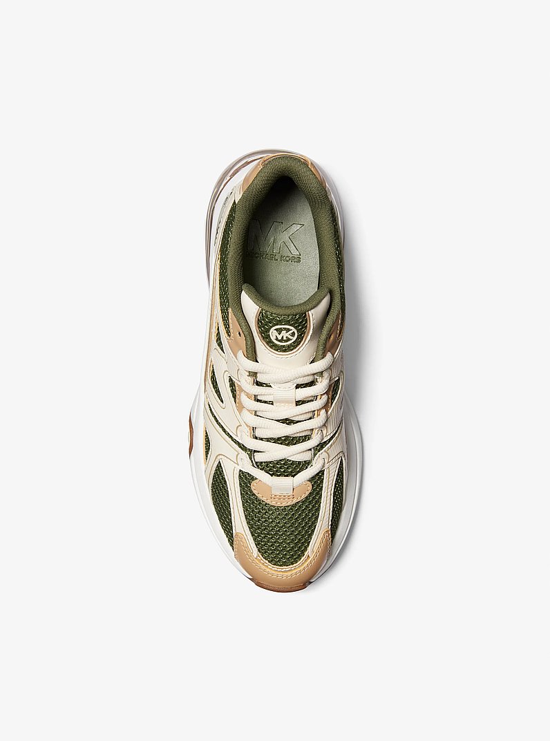 Kit Extreme Mesh and Leather Trainer in AMAZON GREEN MULTI | Michael Kors