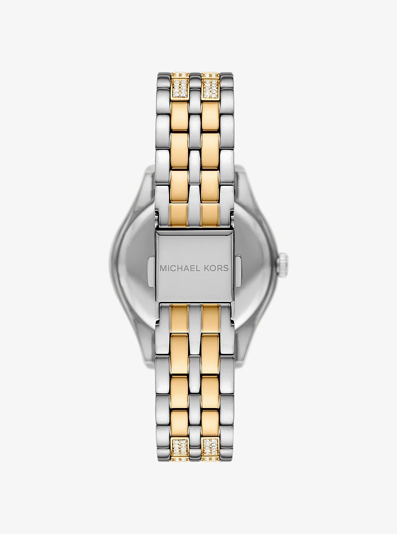 Harlowe Pav&eacute; Two-Tone Watch in TWO TONE | Michael Kors