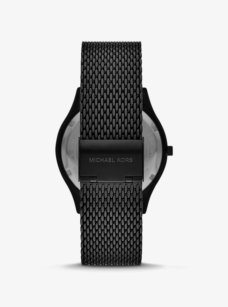 Oversized Slim Runway Black-Tone Watch and Card Case Gift Set in BLACK | Michael Kors