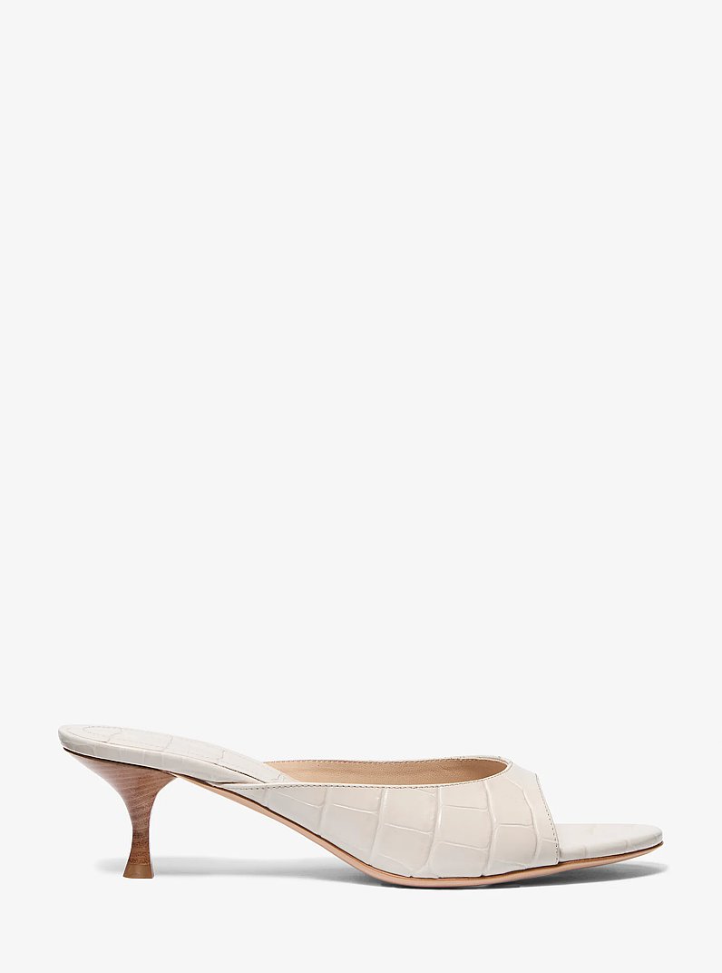 Mula Arianna de cuero con grabado de cocodrilo in OSTRA | Michael Kors