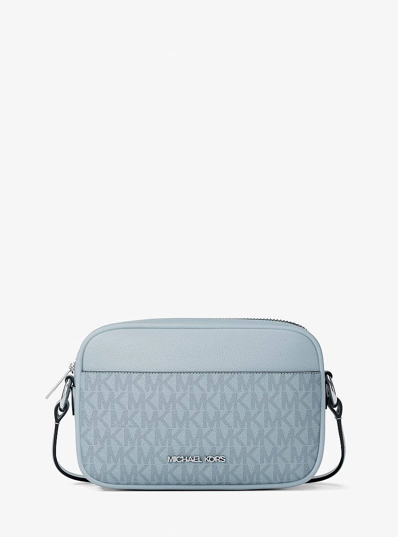 Jet Set Travel Small Signature Logo Camera Crossbody Bag in PALE OCEAN | Michael Kors