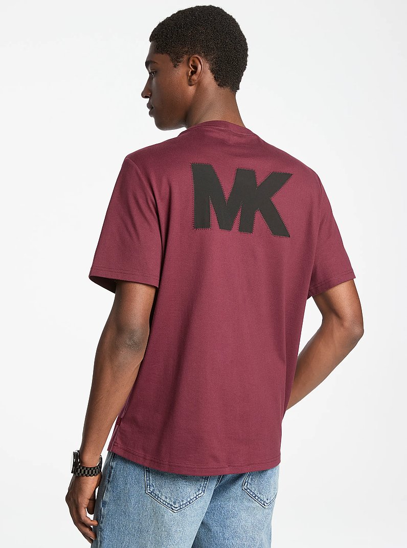 Logo Appliqu&eacute; Cotton T-Shirt in OXBLOOD | Michael Kors