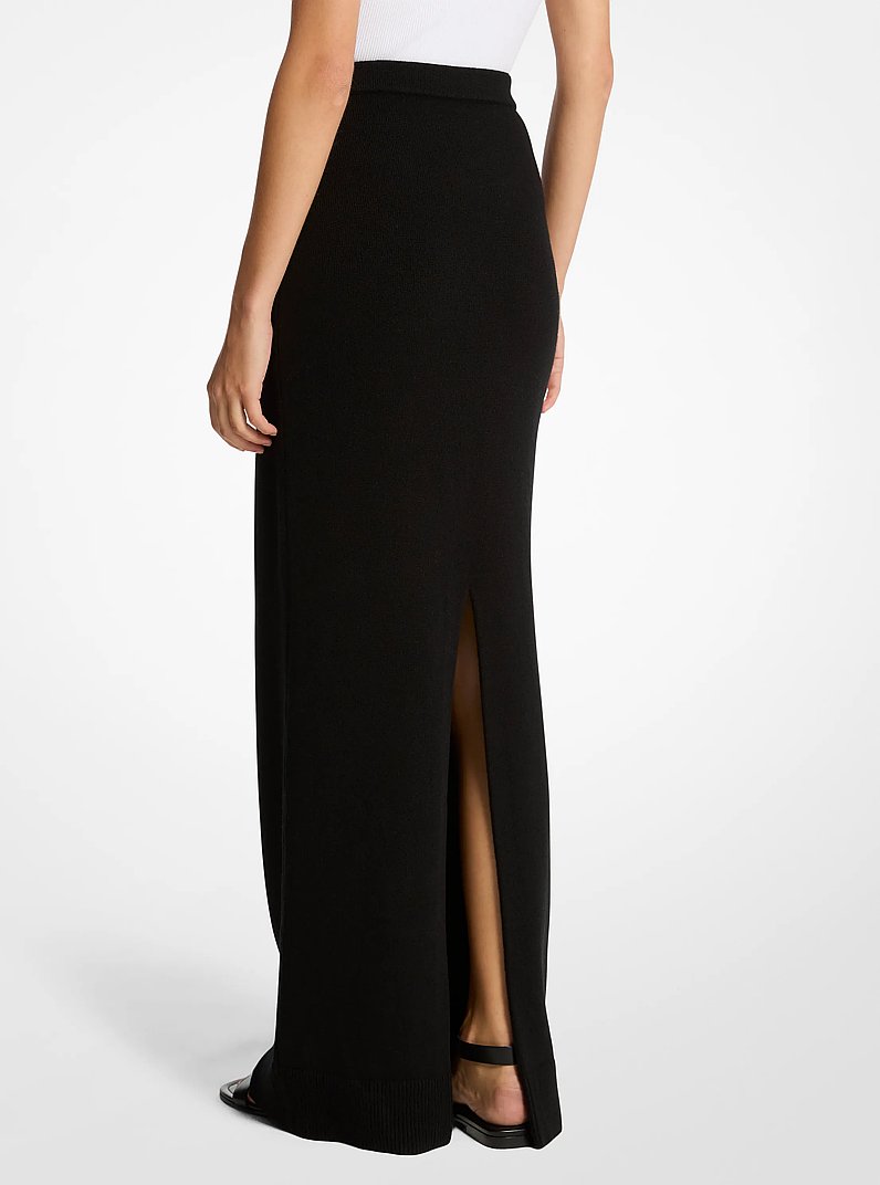 Cashmere Blend Maxi Skirt in BLACK | Michael Kors