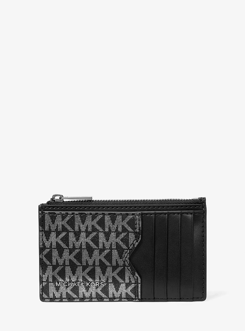 Hudson Ombr&eacute; Signature Logo Card Case in BLACK | Michael Kors