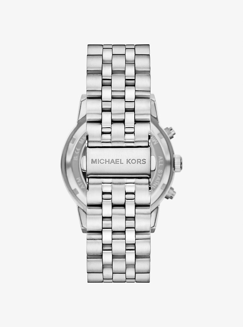 Oversized Hutton Silver-Tone Watch in SILVER | Michael Kors