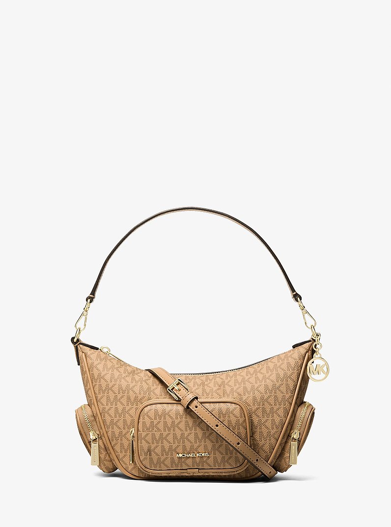 Merritt Small Signature Logo Convertible Shoulder Bag in CAMEL | Michael Kors