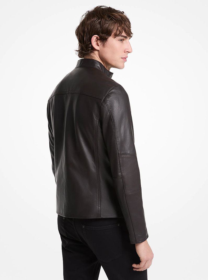 Chaqueta motoquera de piel in CHOCOLATE | Michael Kors