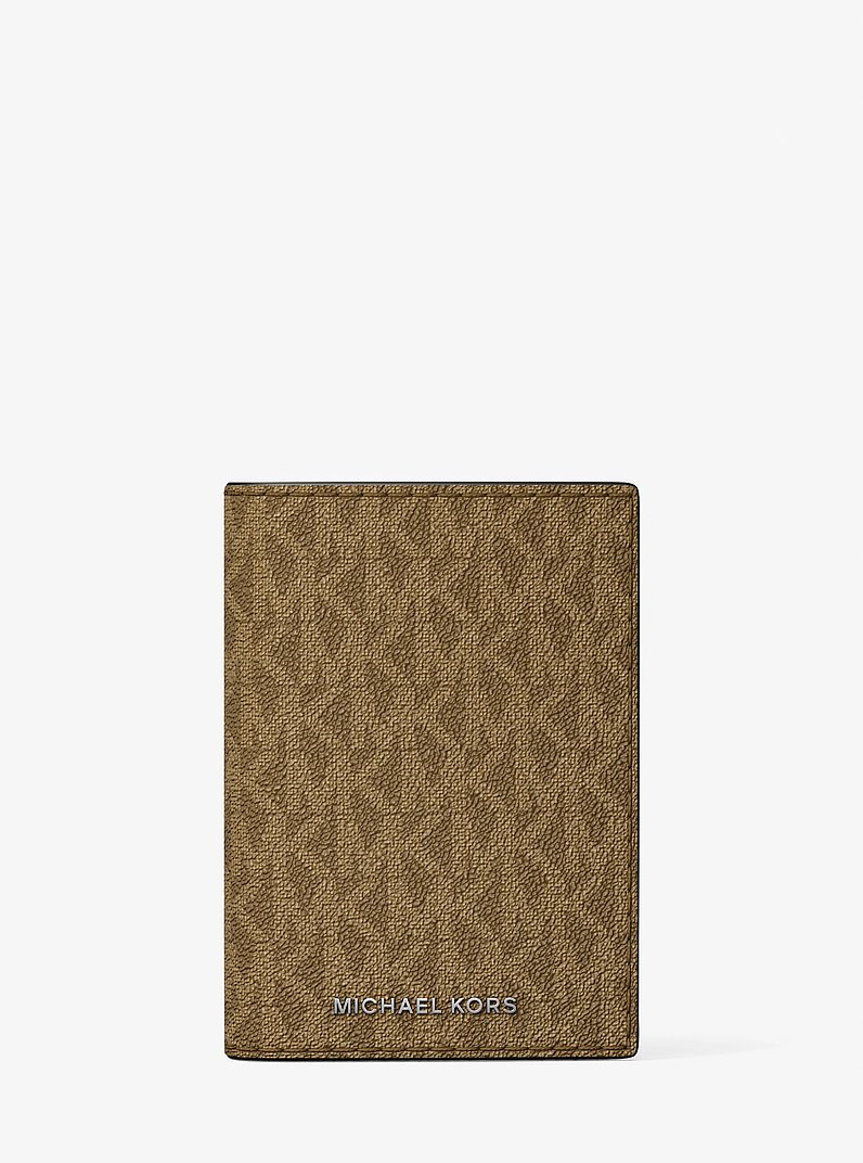 Hudson Signature Logo Folio Card Case  in LODEN | Michael Kors