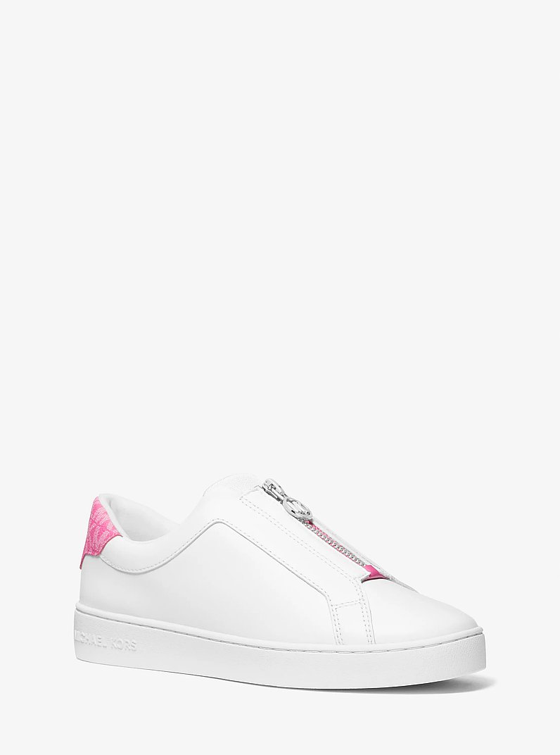 Sneaker Keaton in pelle con zip in ROSSO CILIEGIA MULTI | Michael Kors