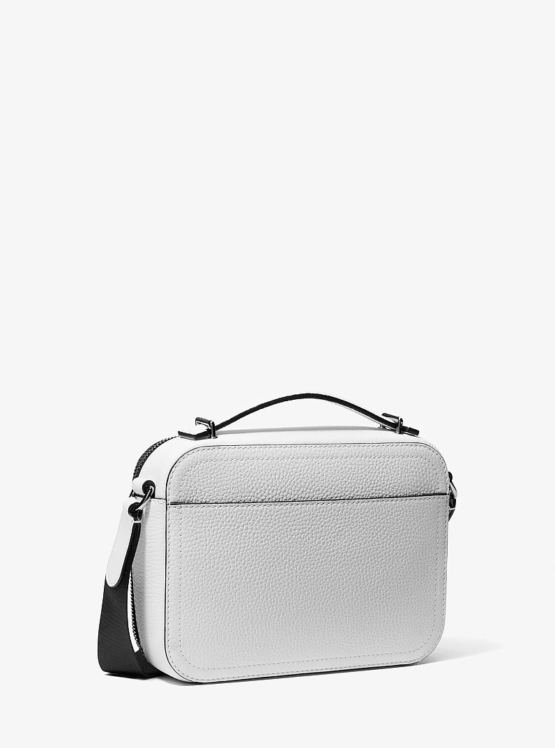 Hudson Pebbled Leather Crossbody Bag in BRIGHT WHT | Michael Kors