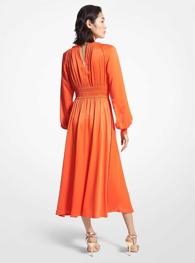 Midikleid aus Charmeuse mit Aussparungen in OPTIC ORANGE | Michael Kors