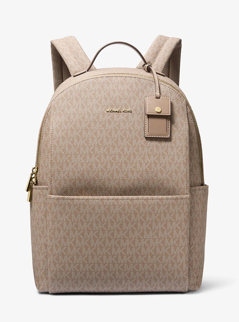 Sable Large Signature Logo Backpack in BIRCH | Michael Kors