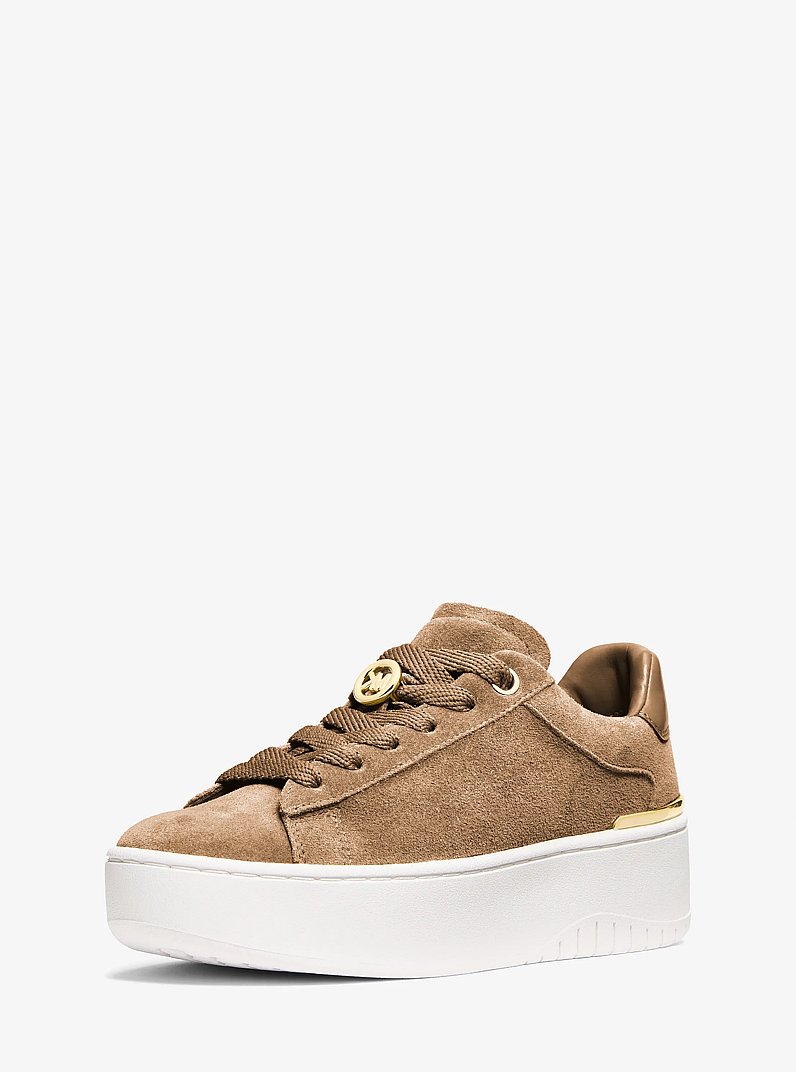 Dottie Suede Platform Sneaker in HUSK | Michael Kors