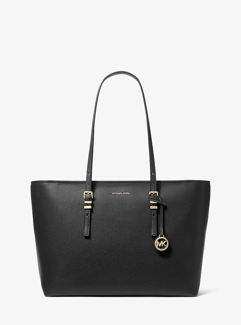 Bolso tote Quinn grande de piel granulada in NEGRO | Michael Kors