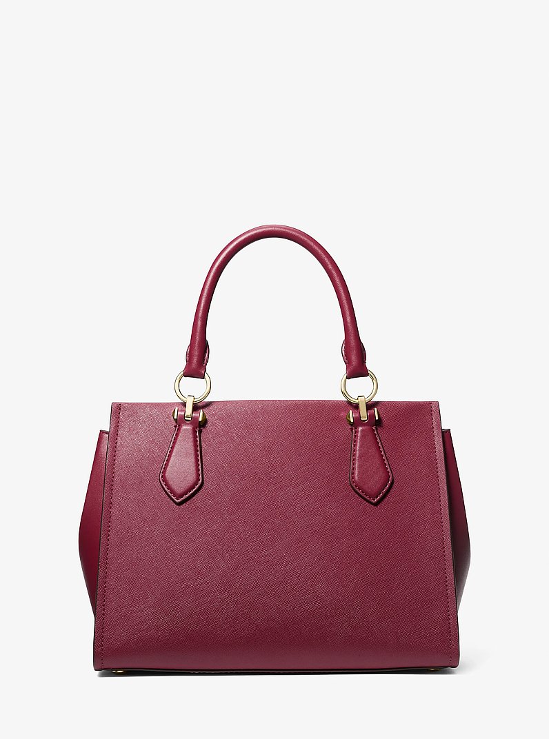 Marilyn Medium Saffiano Leather Satchel in MULBERRY | Michael Kors