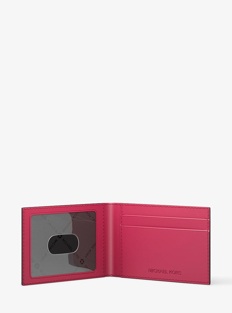 Cooper Pebbled Leather Wallet in DK RASPBERRY | Michael Kors