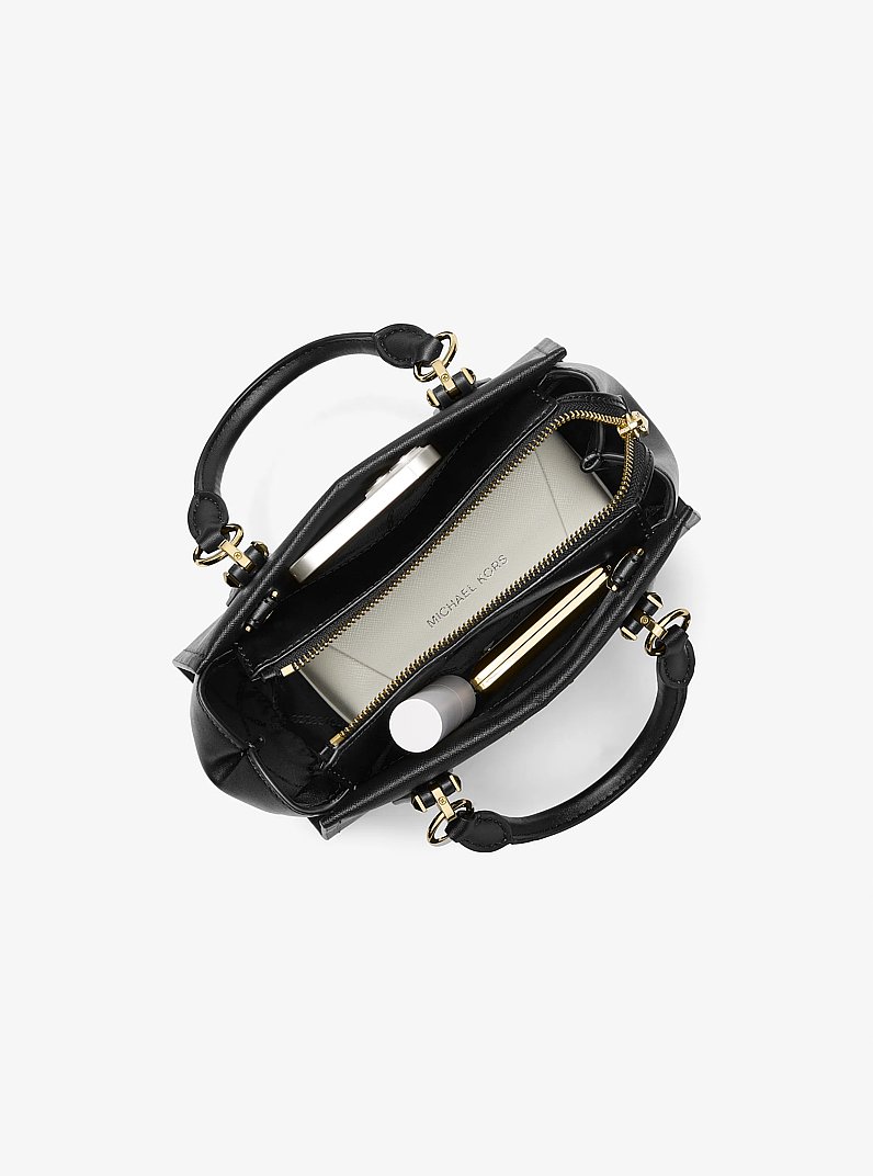 Bandolera Marilyn peque&ntilde;a de piel saffiano in NEGRO | Michael Kors