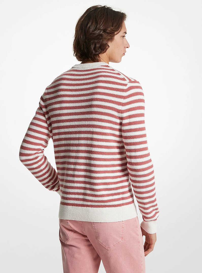 Striped Cotton Blend Sweater in DUSTY ROSE | Michael Kors