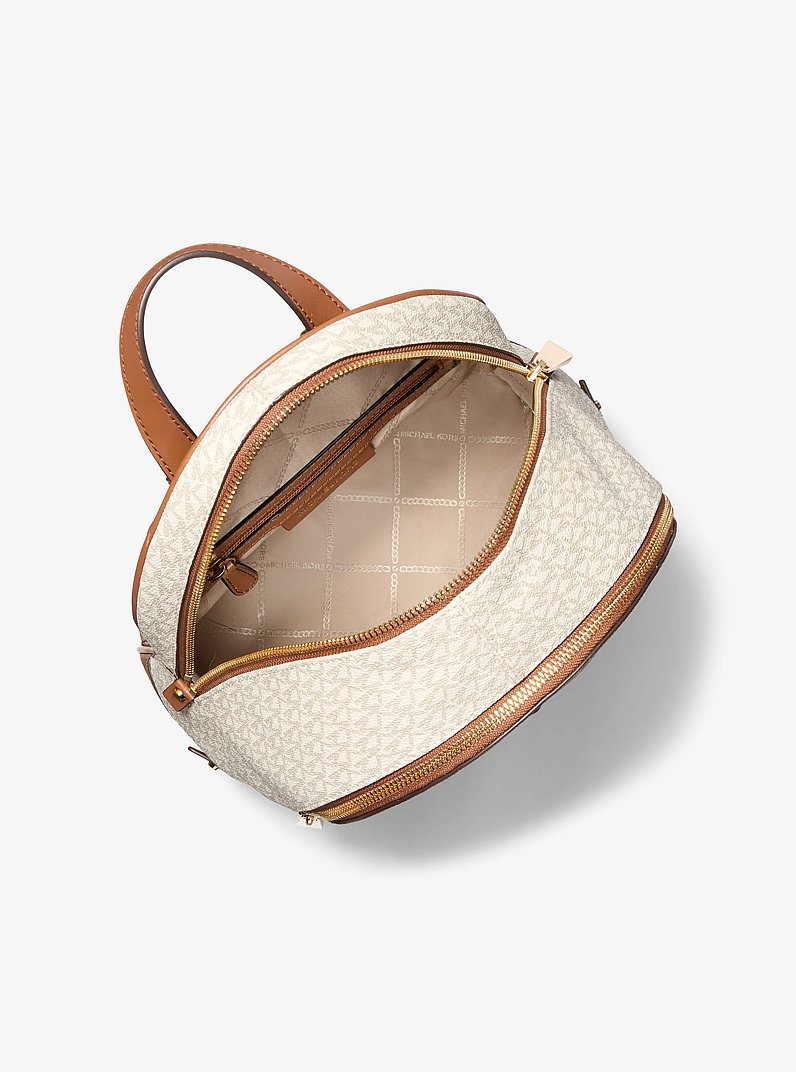 Rhea Medium Color-Block Logo Backpack in CAMEL COMBO | Michael Kors
