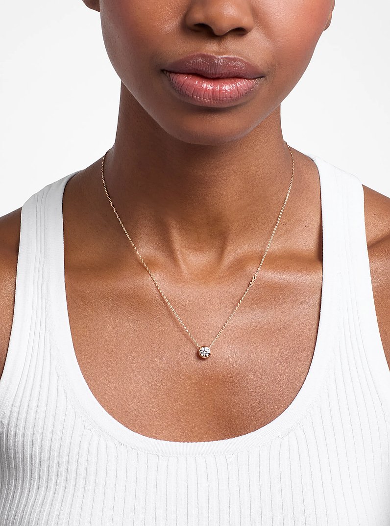 Collar con colgante de piedra redonda in DORADO ROSA | Michael Kors