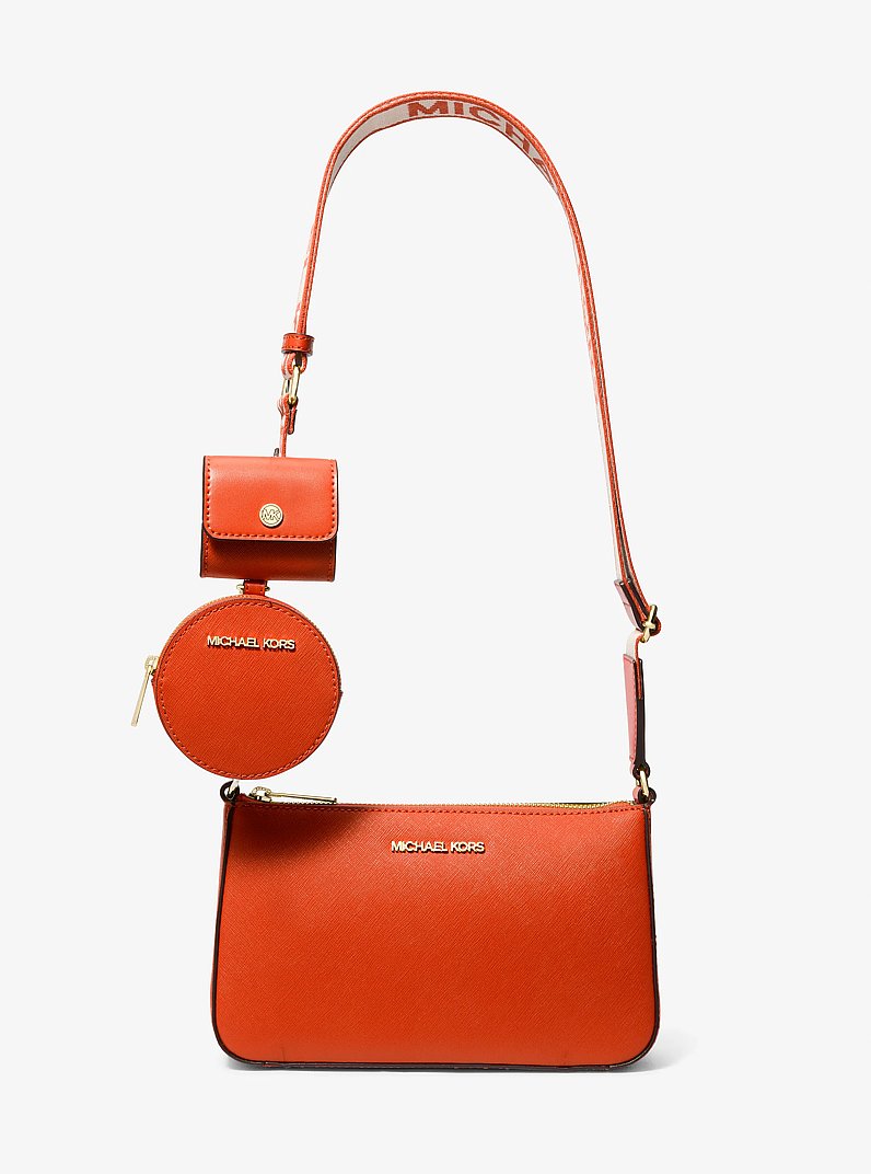 Jet Set Saffiano Leather Crossbody Bag with Case for Apple Airpods