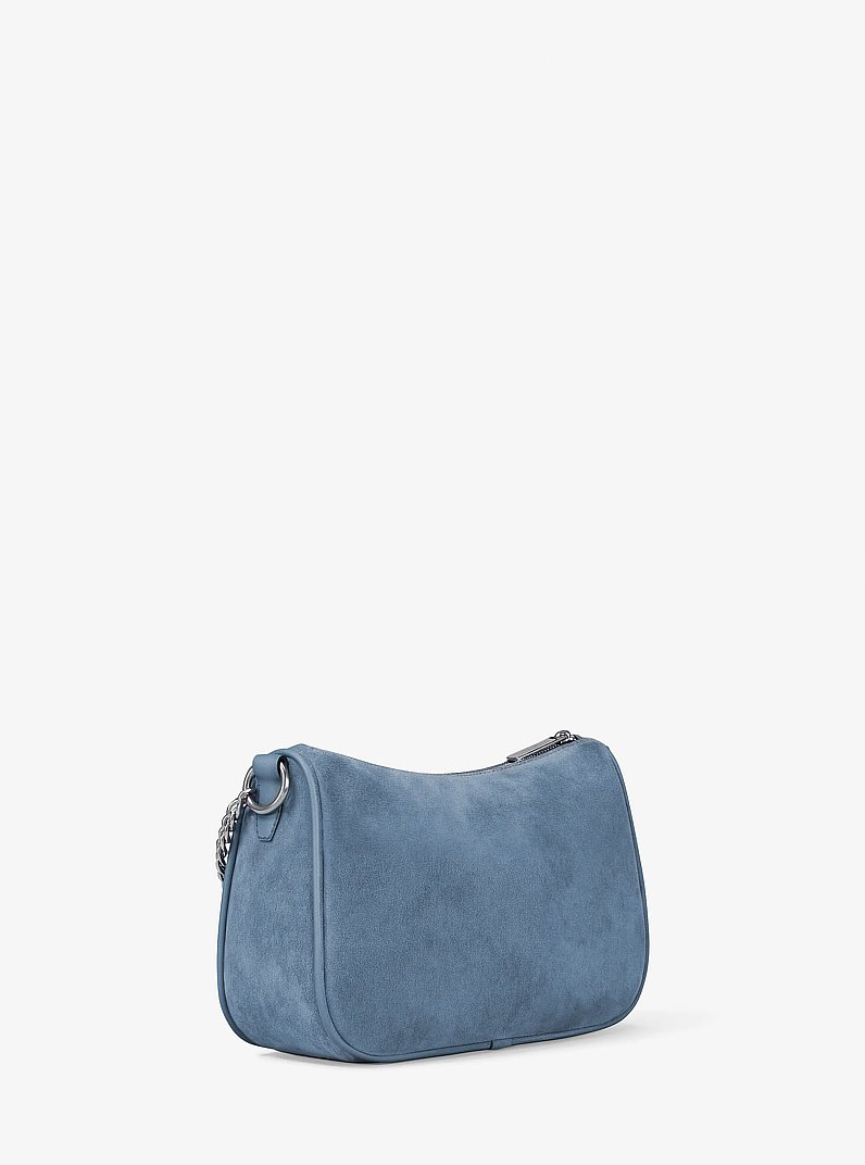 Carmela Medium Suede Convertible Crossbody Bag in DENIM | Michael Kors