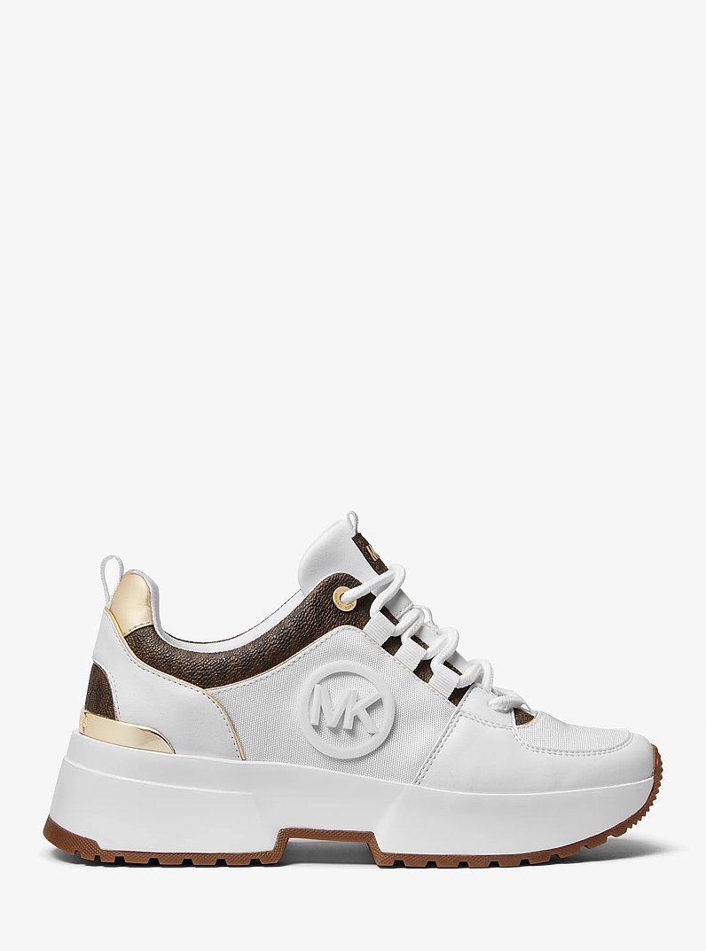Sneaker Cosmo aus Logostoff und Kunstleder