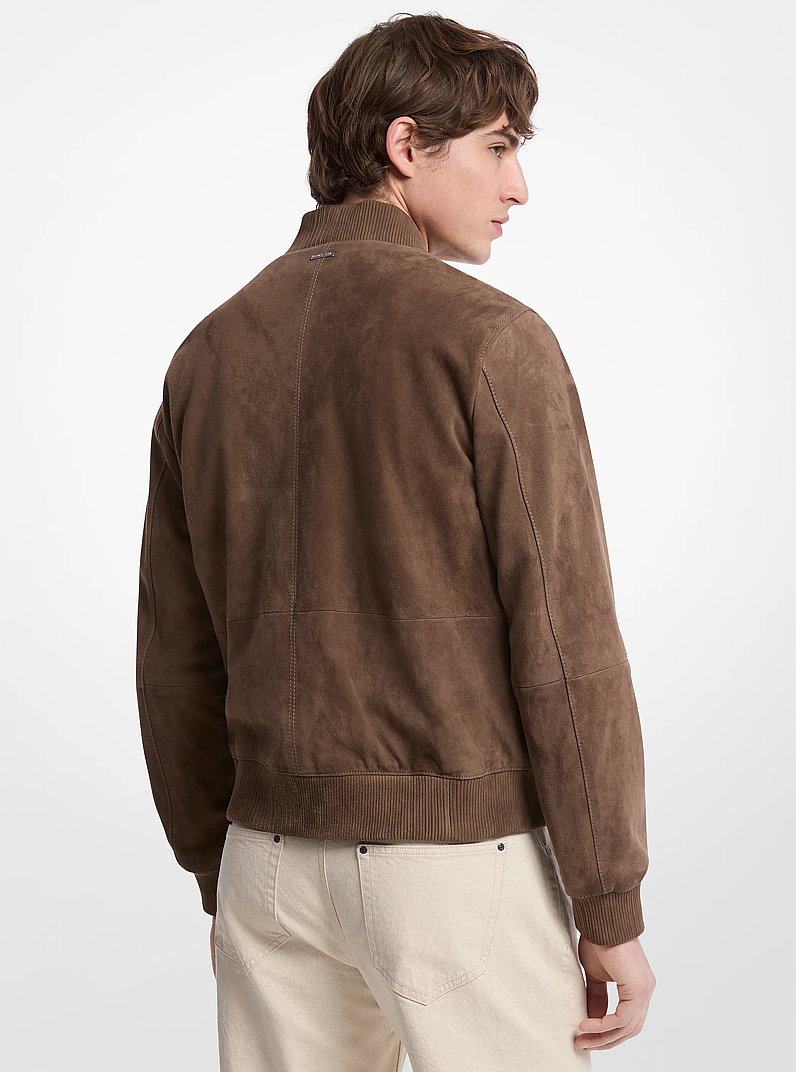 Suede Bomber Jacket in CHESTNUT | Michael Kors