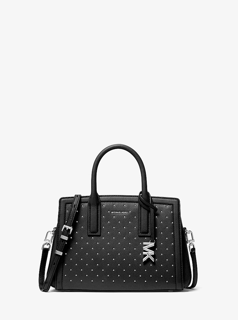 Henkeltasche Laila Small aus Leder mit Nietenbesatz in SCHWARZ | Michael Kors