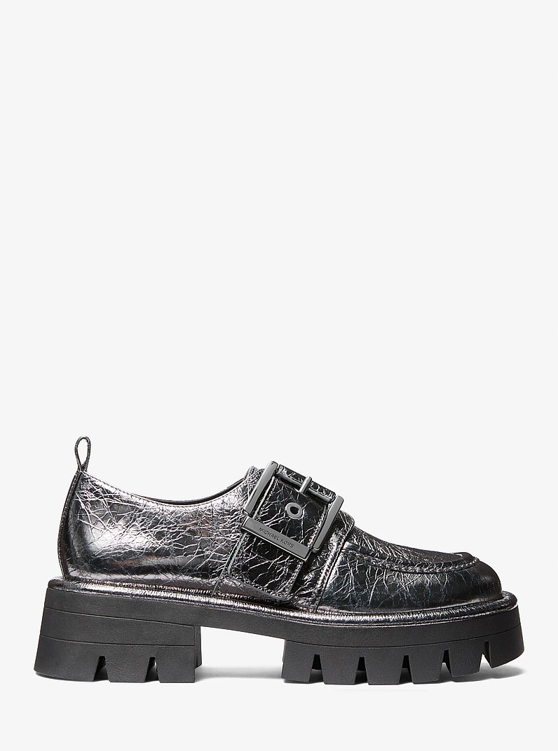 Colby Crackled Metallic Leather Loafer