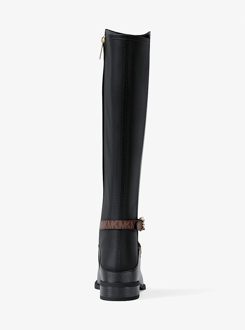 Rachel Signature Logo Trim Boot in BLK/BROWN | Michael Kors