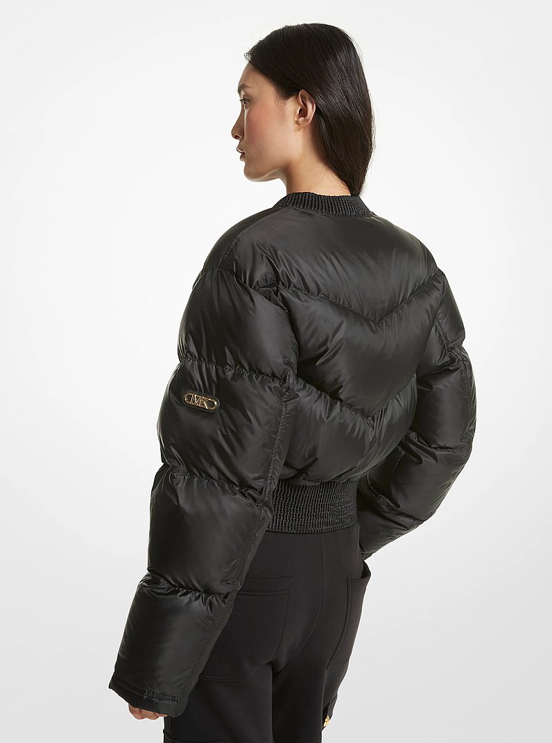 Abgesteppte Bomberjacke aus Satin-Cir&eacute;