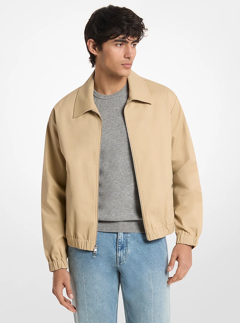 Cotton Blend Blouson Jacket in KHAKI | Michael Kors