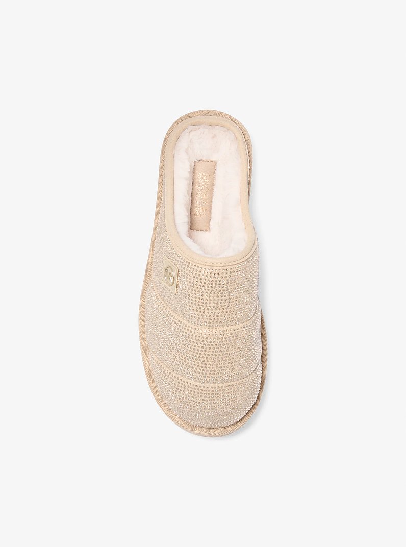 Winnie Crystal Embellished Slipper in OAT | Michael Kors