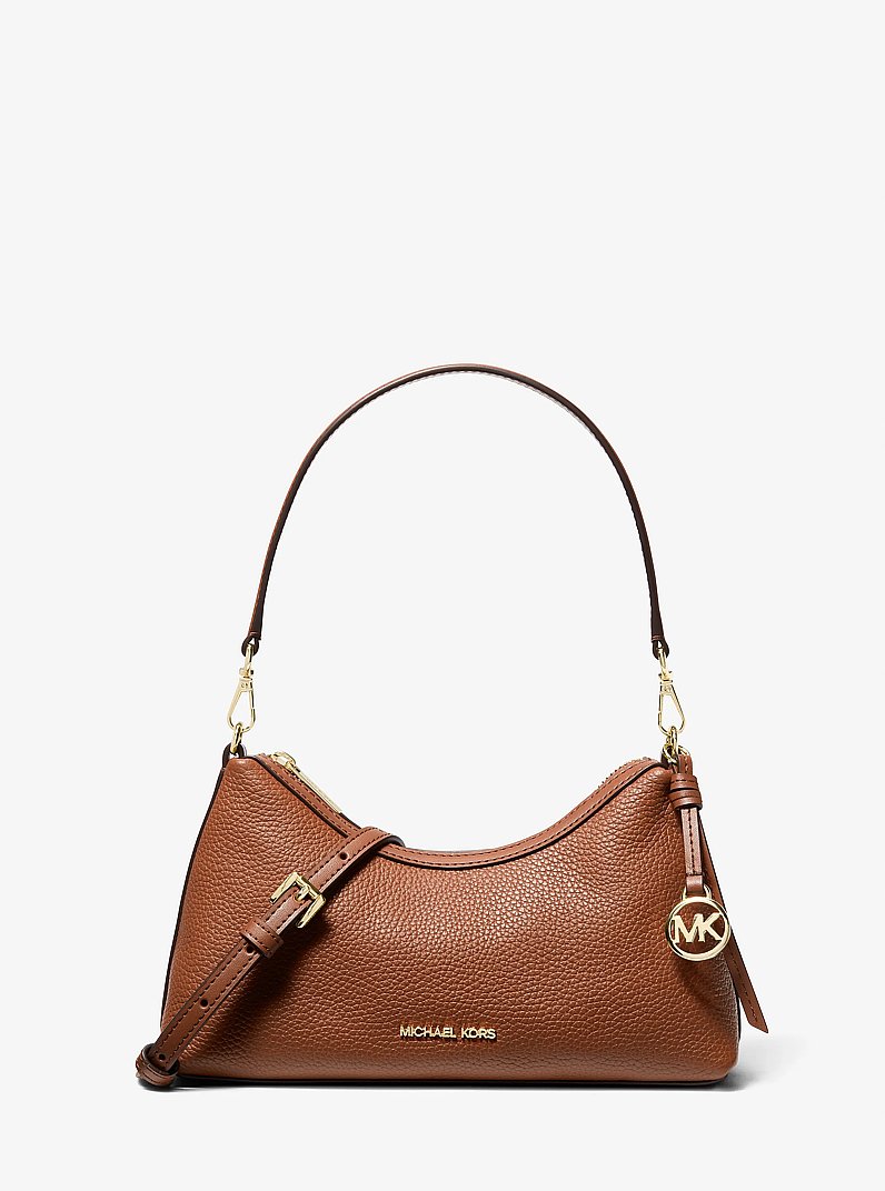 Sammy Small Pebbled Leather Convertible Crossbody Bag in LUGGAGE | Michael Kors