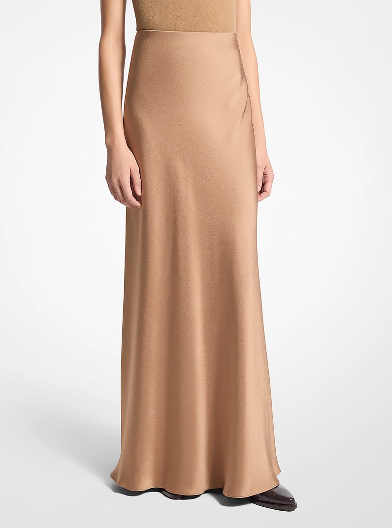 Satin Charmeuse Skirt in CAPPUCCINO | Michael Kors