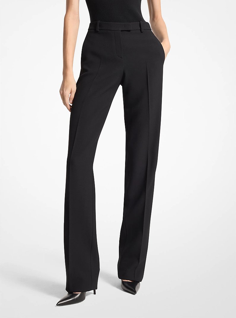 Double Crepe Sabl&eacute; Tuxedo Trousers in BLACK | Michael Kors